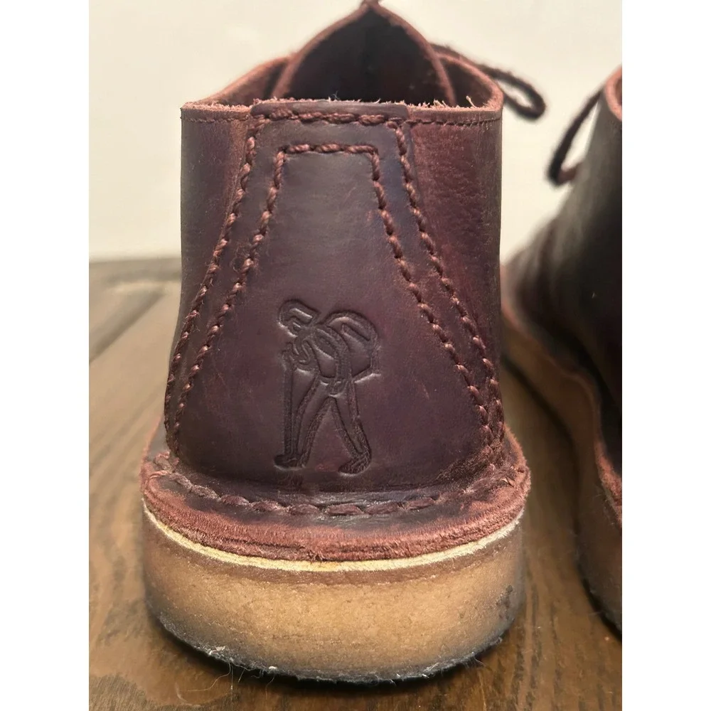 Clark's Original Desert Trek shoes Men 9 Brown Leather lace up Crepe Sole